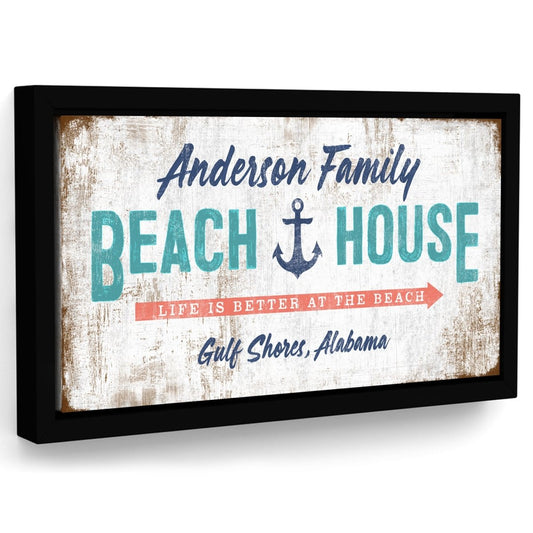 Custom Beach House Sign with Family Name and Location - Pretty Perfect Studio