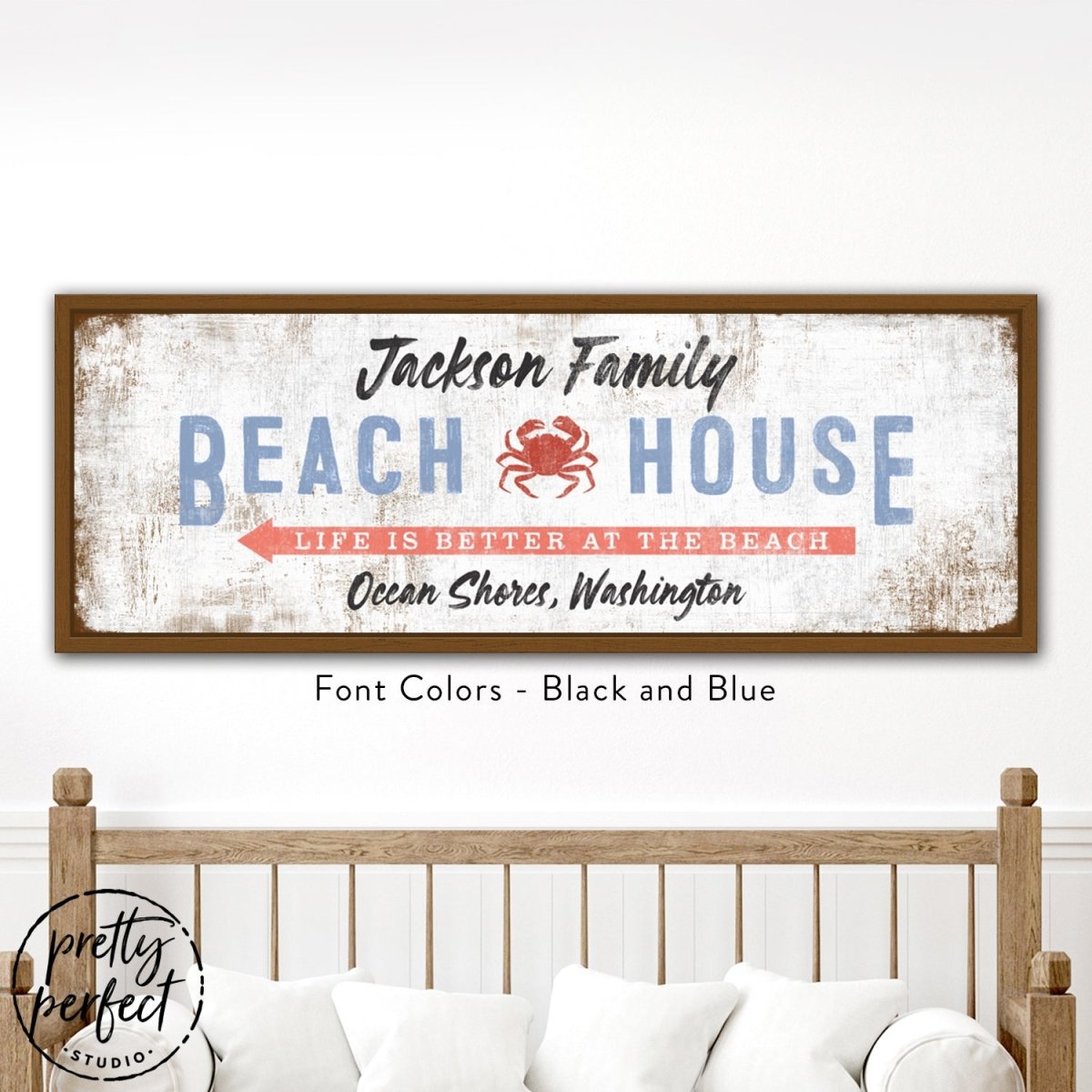 Custom Beach House Sign with Family Name and Location