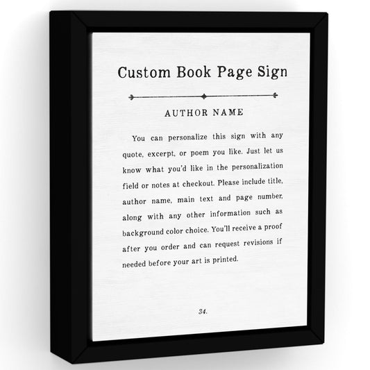 Custom Book Page Sign - Pretty Perfect Studio