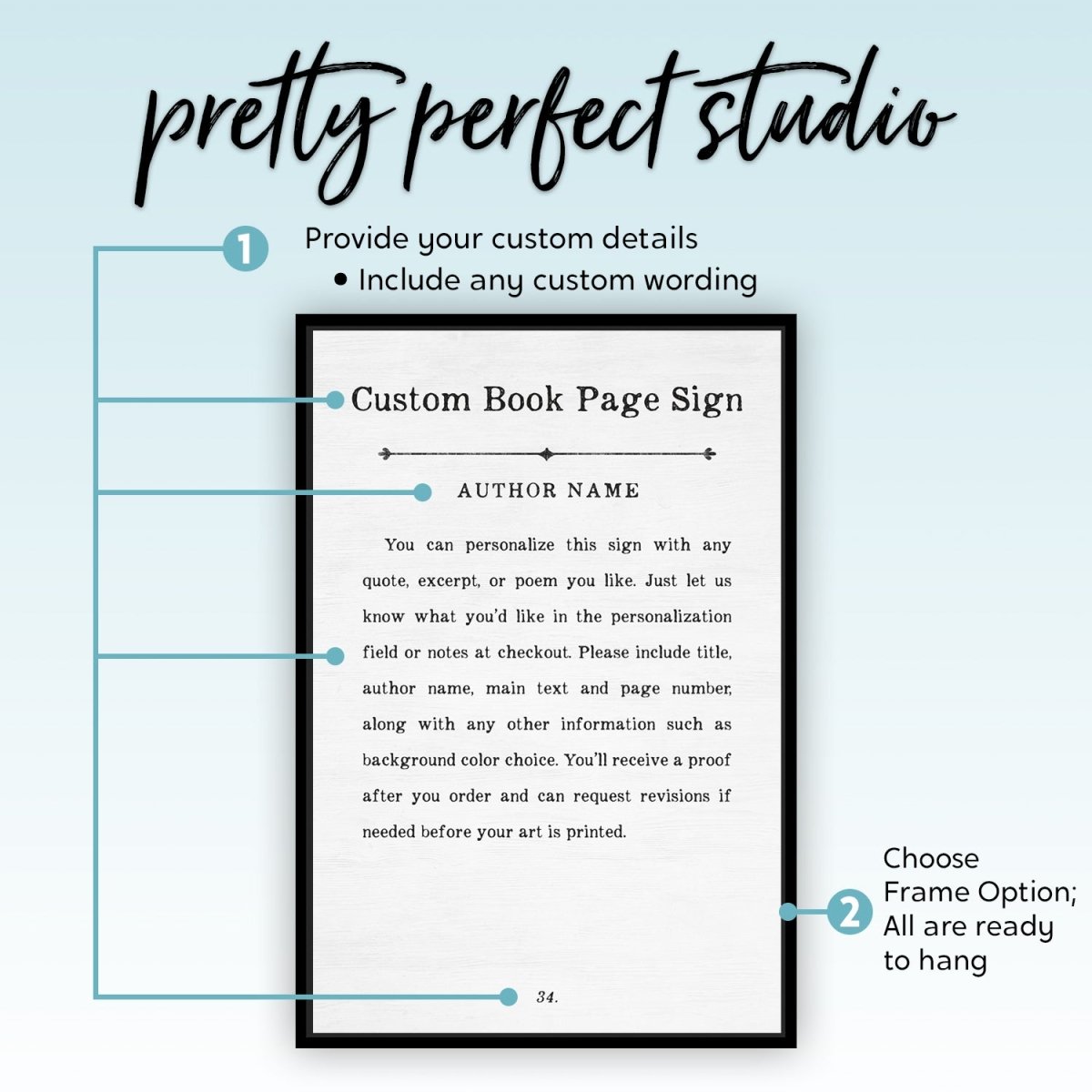 Custom Book Page Sign