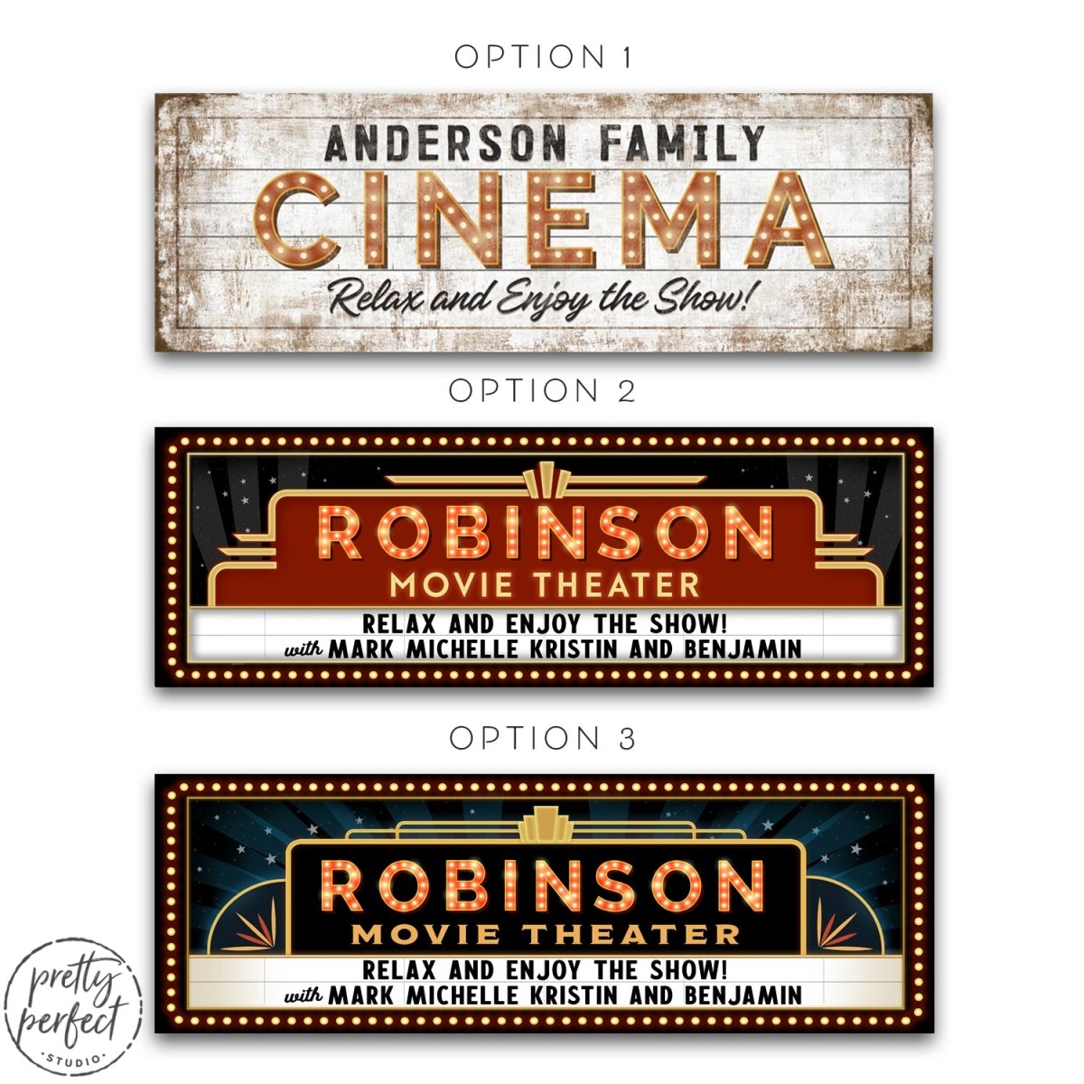 Custom Movie Theater Signs | Home Theater Signs – Pretty Perfect Studio