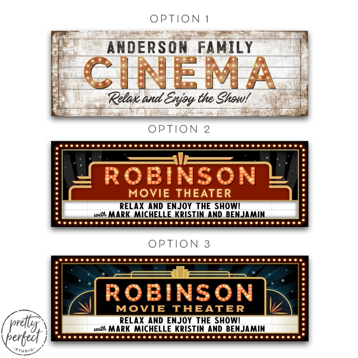 theater cinema signs