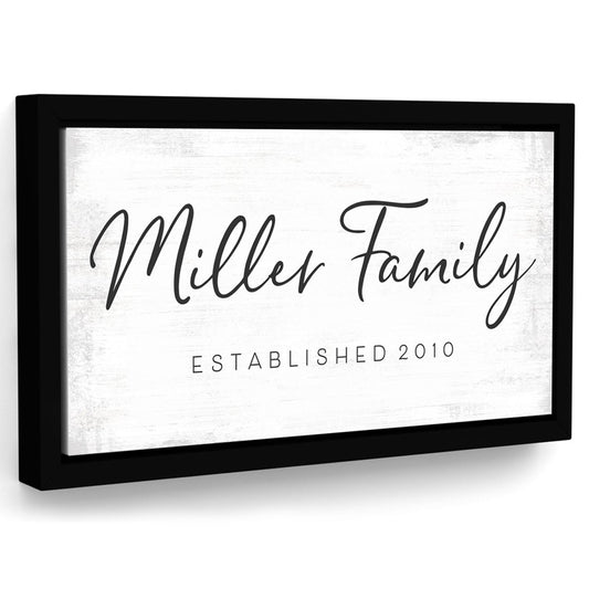 Custom Family Name Sign with Established Date - Pretty Perfect Studio
