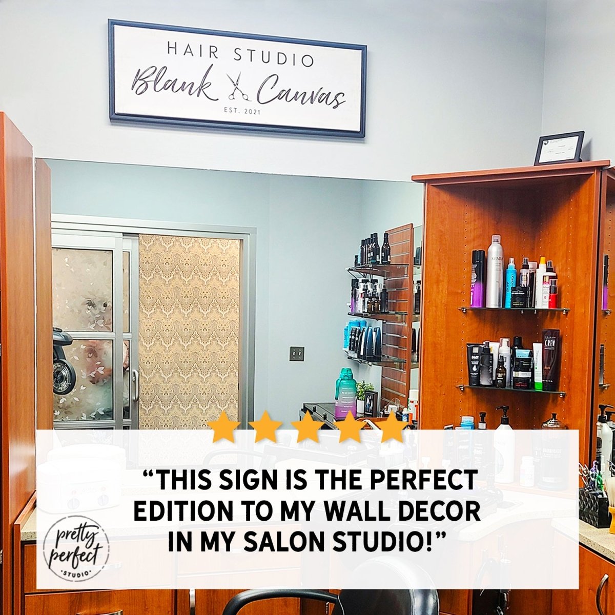 Custom Hair Salon Sign Beauty Salon Wall Art Pretty Perfect Studio