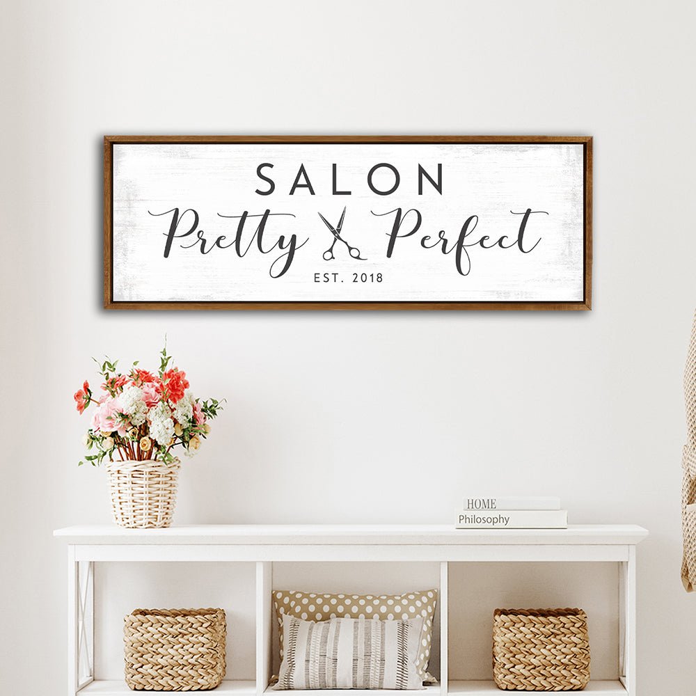 Custom Hair Salon Sign in Beauty Parlor - Pretty Perfect Studio