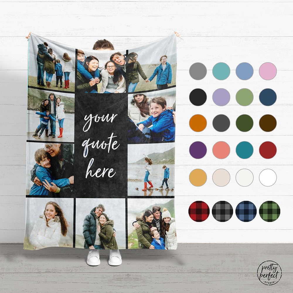 Custom Photo Collage Blanket for Adults and Kids, Personalized Picture Throw Blankets