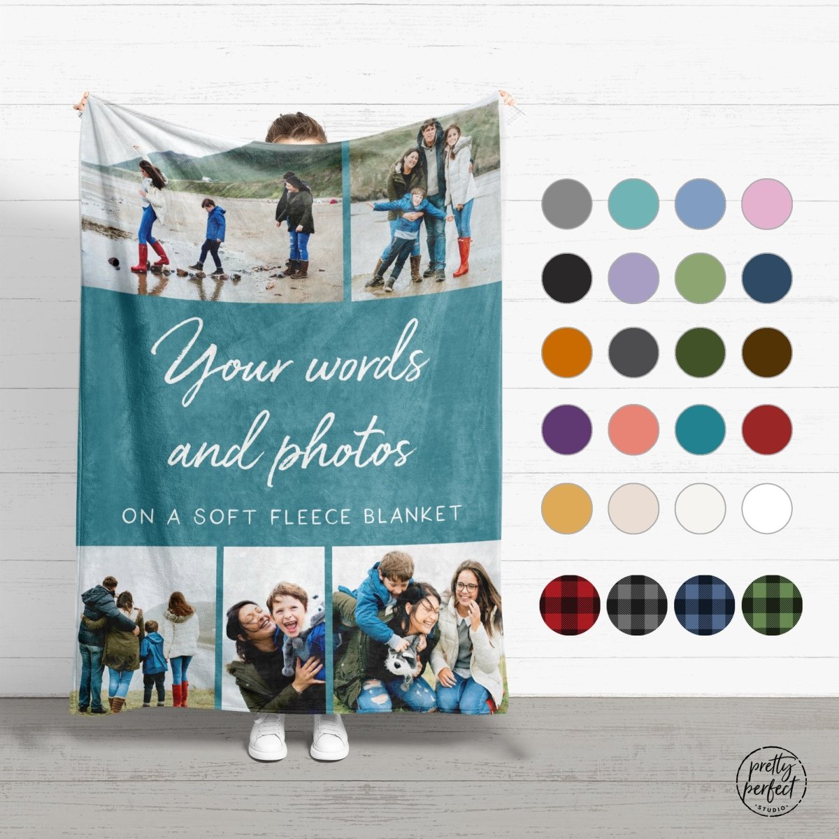 Custom Photo Collage Blanket for Adults and Kids, Personalized Picture Throw Blankets