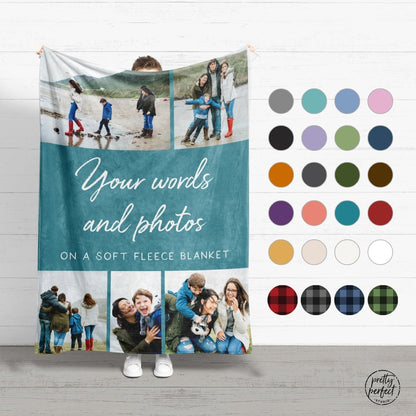 Custom Photo Collage Blanket for Adults and Kids, Personalized Picture Throw Blankets