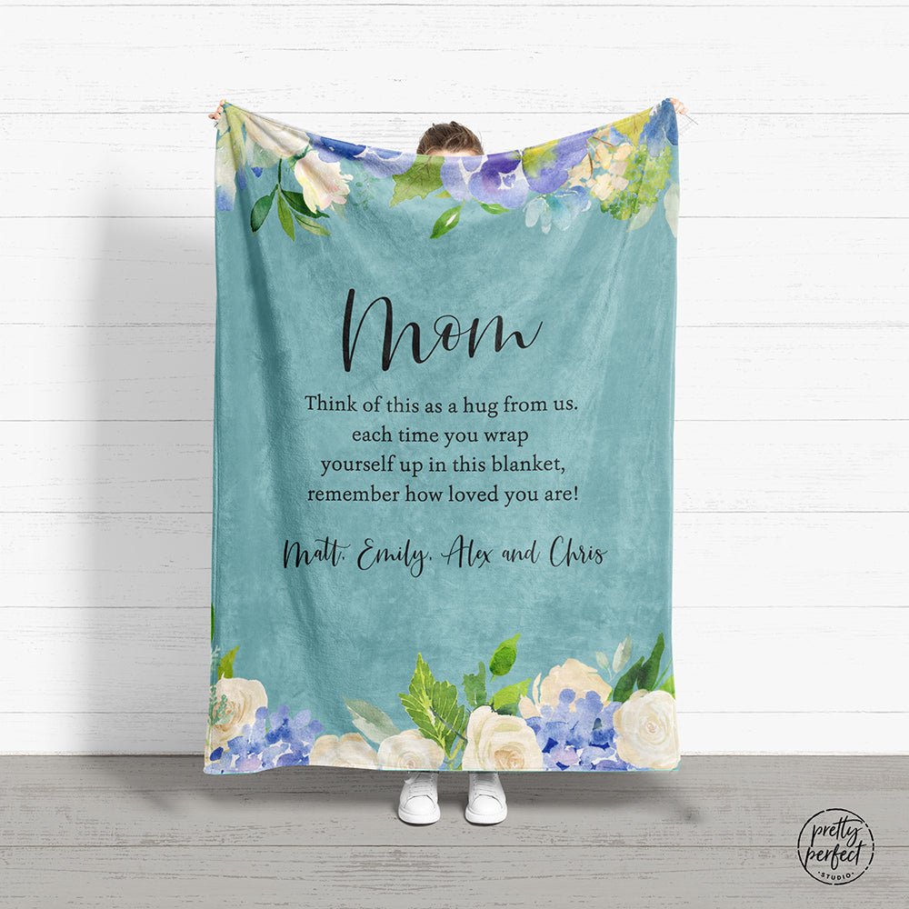 Custom Quote Blanket Personalized Christmas Gift for Mom or Grandma from Kids