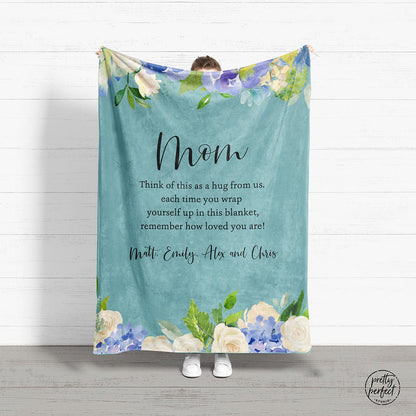 Custom Quote Blanket Personalized Christmas Gift for Mom or Grandma from Kids