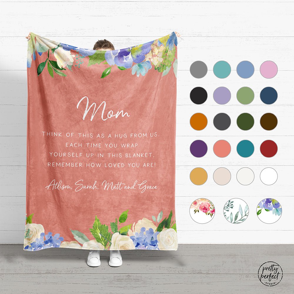 Custom Quote Blanket Personalized Christmas Gift for Mom or Grandma from Kids