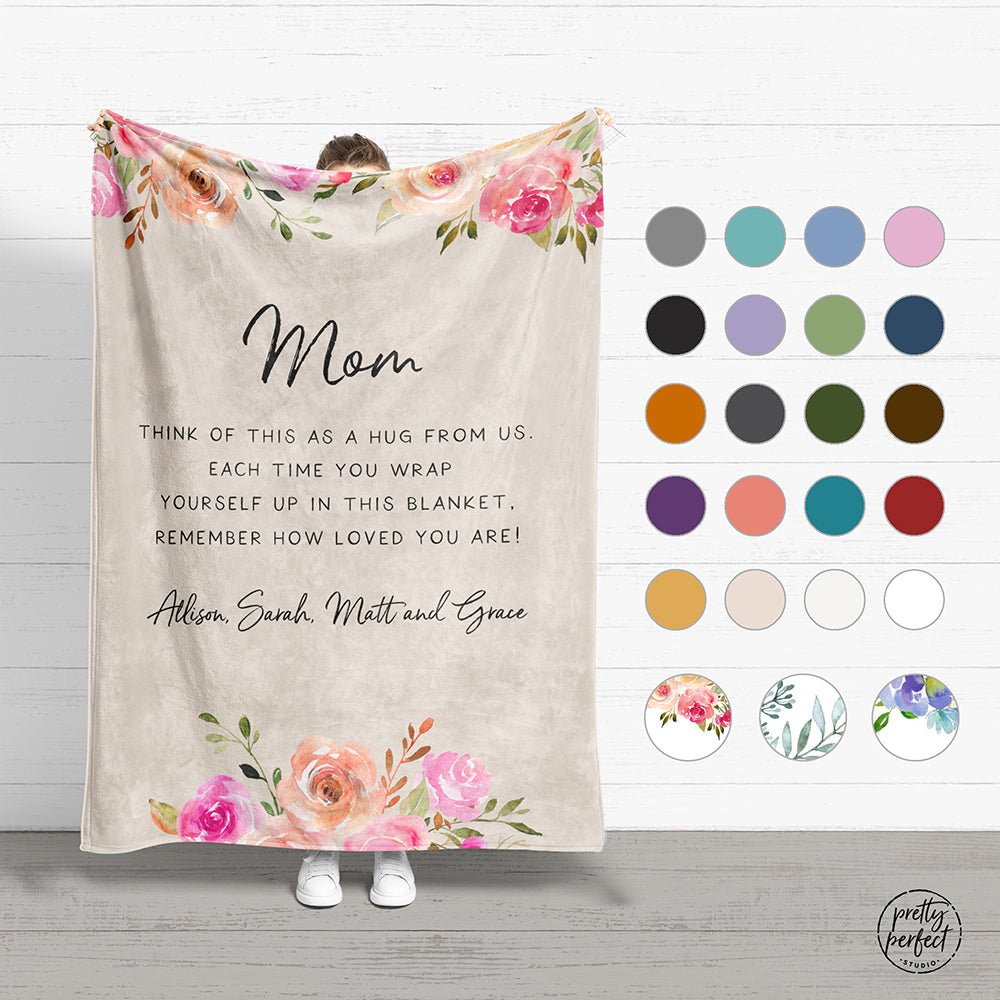 Custom Quote Blanket Personalized Christmas Gift for Mom or Grandma from Kids