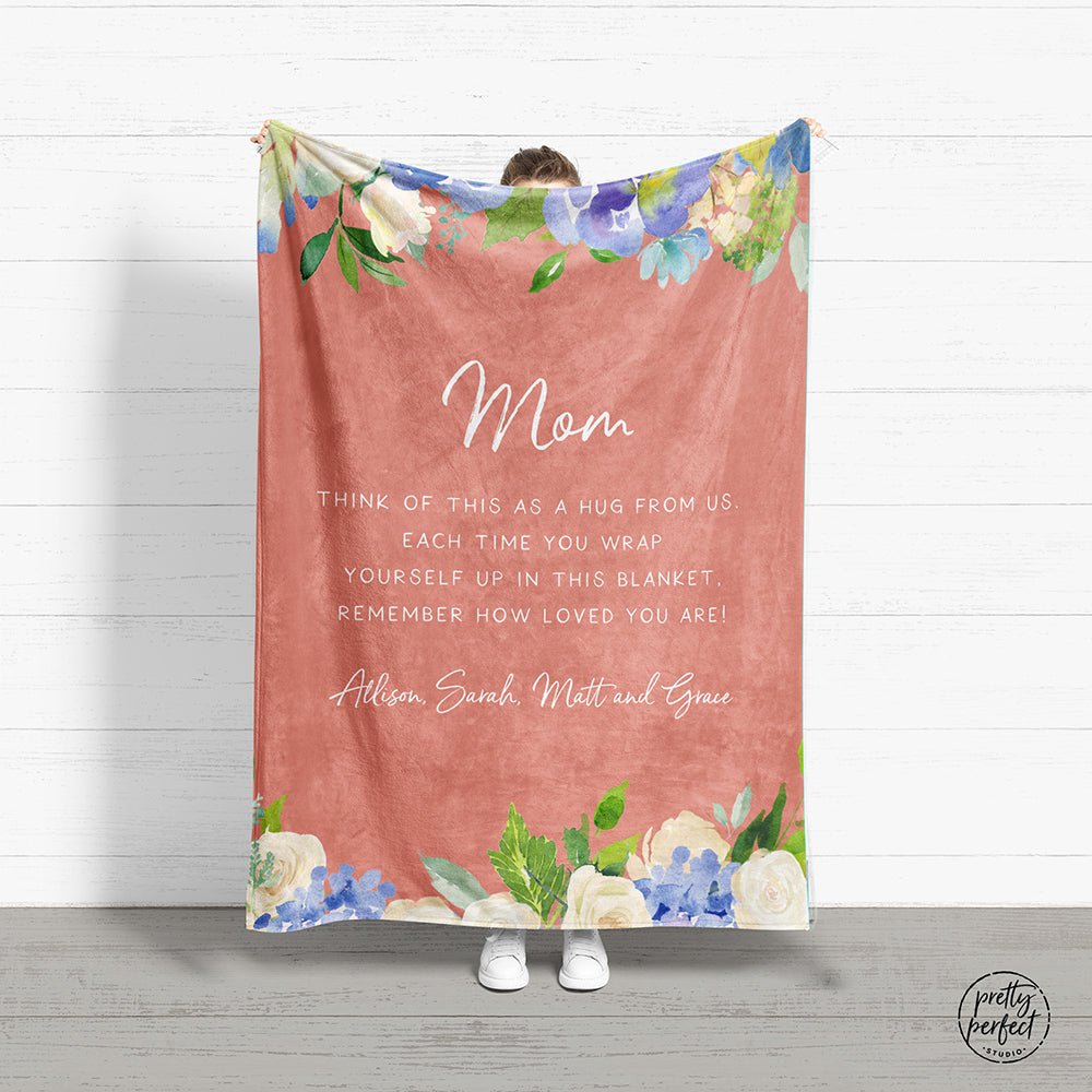 Custom Quote Blanket Personalized Christmas Gift for Mom or Grandma from Kids