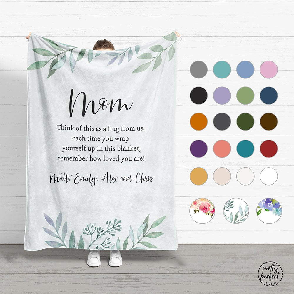 Custom Quote Blanket Personalized Christmas Gift for Mom or Grandma from Kids