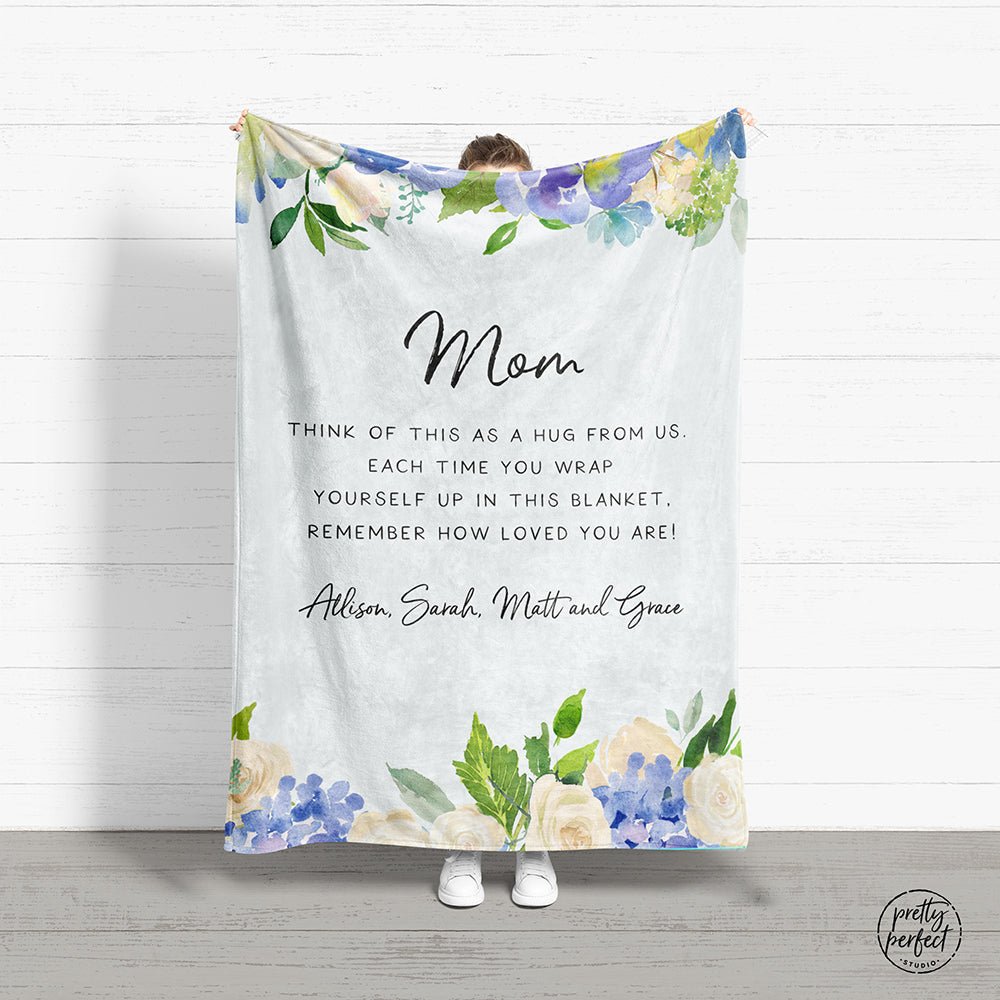 Custom Quote Blanket Personalized Christmas Gift for Mom or Grandma from Kids