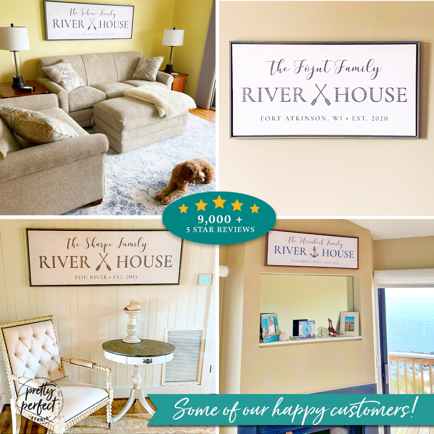 Customer product review for custom river house wall art by Pretty Perfect Studio