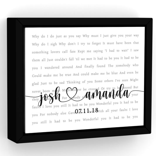 Custom Song Lyric Wall Art - Pretty Perfect Studio