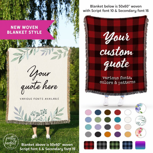 Custom Text Blankets Personalized Fleece Throw Blankets for Kids and Adults with Company Logos, Names, or Family & Friends Pictures