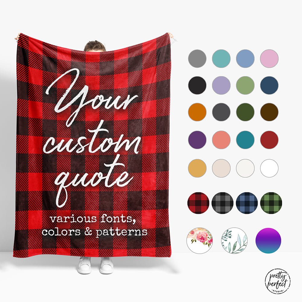 Custom Text Blankets Personalized Fleece Throw Blankets for Kids and Adults with Company Logos Names or Family Friends Pictures