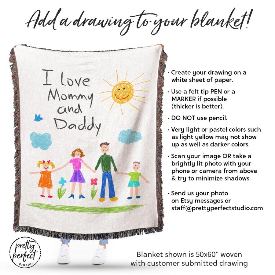 Custom blankets with discount text