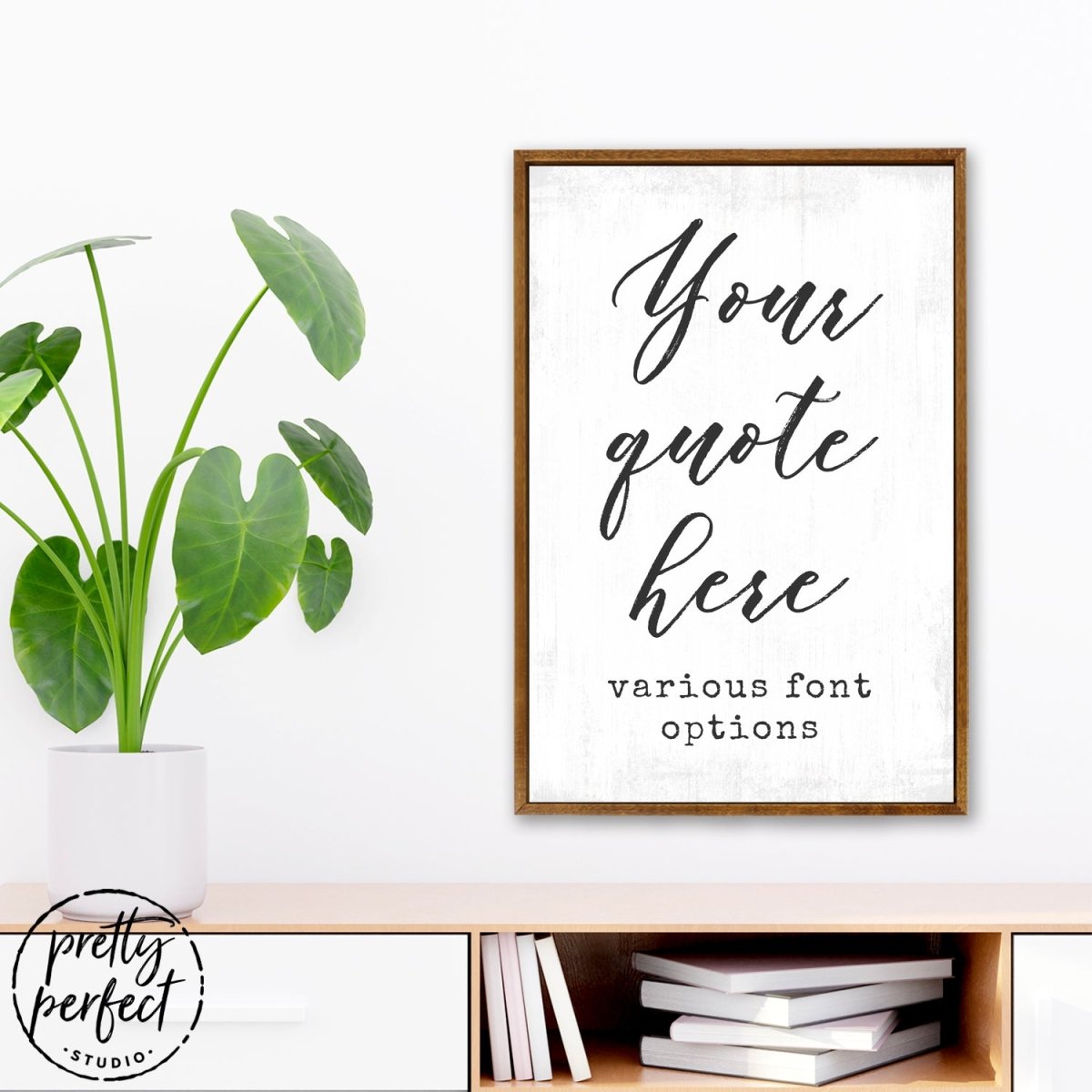 Custom Quote Canvas Wall Art Above Table in Family Room - Pretty Perfect Studio