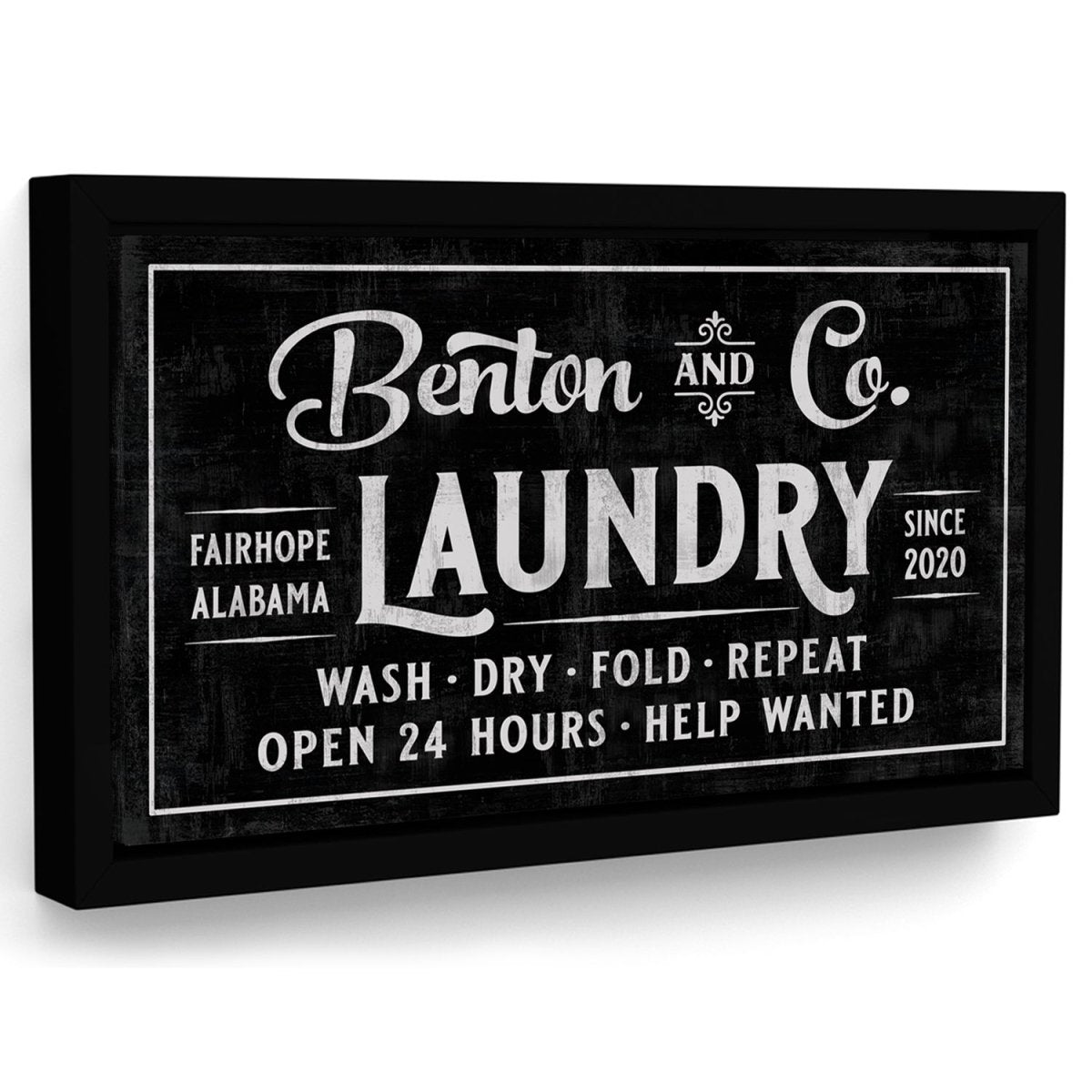 Custom Wash, Dry, Fold and Repeat Laundry Sign - Pretty Perfect Studio