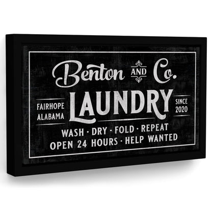 Custom Wash, Dry, Fold and Repeat Laundry Sign - Pretty Perfect Studio