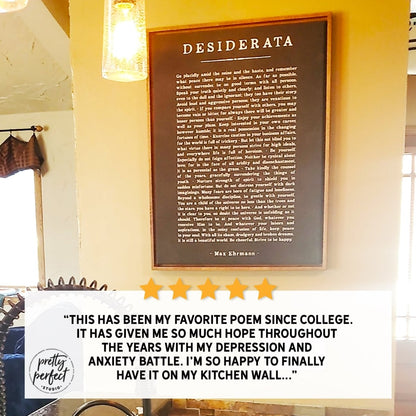 Customer product review for desiderata wall art by Pretty Perfect Studio