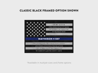 Police Officer Sign Personalized With Name and Oath Product Video - Pretty Perfect Studio