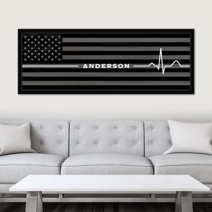 EMS Personalized Sign With ECG Line in Family Room - Pretty Perfect Studio