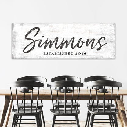 Established Family Name Signs Above Table - Pretty Perfect Studio