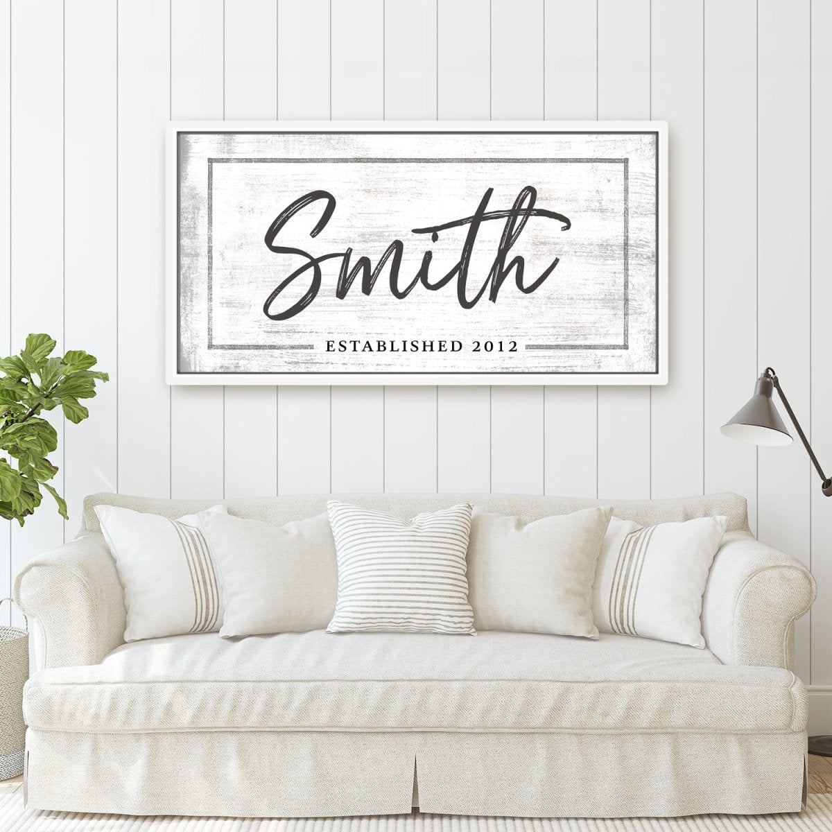 Family Established Sign Personalized Above Couch - Pretty Perfect Studio