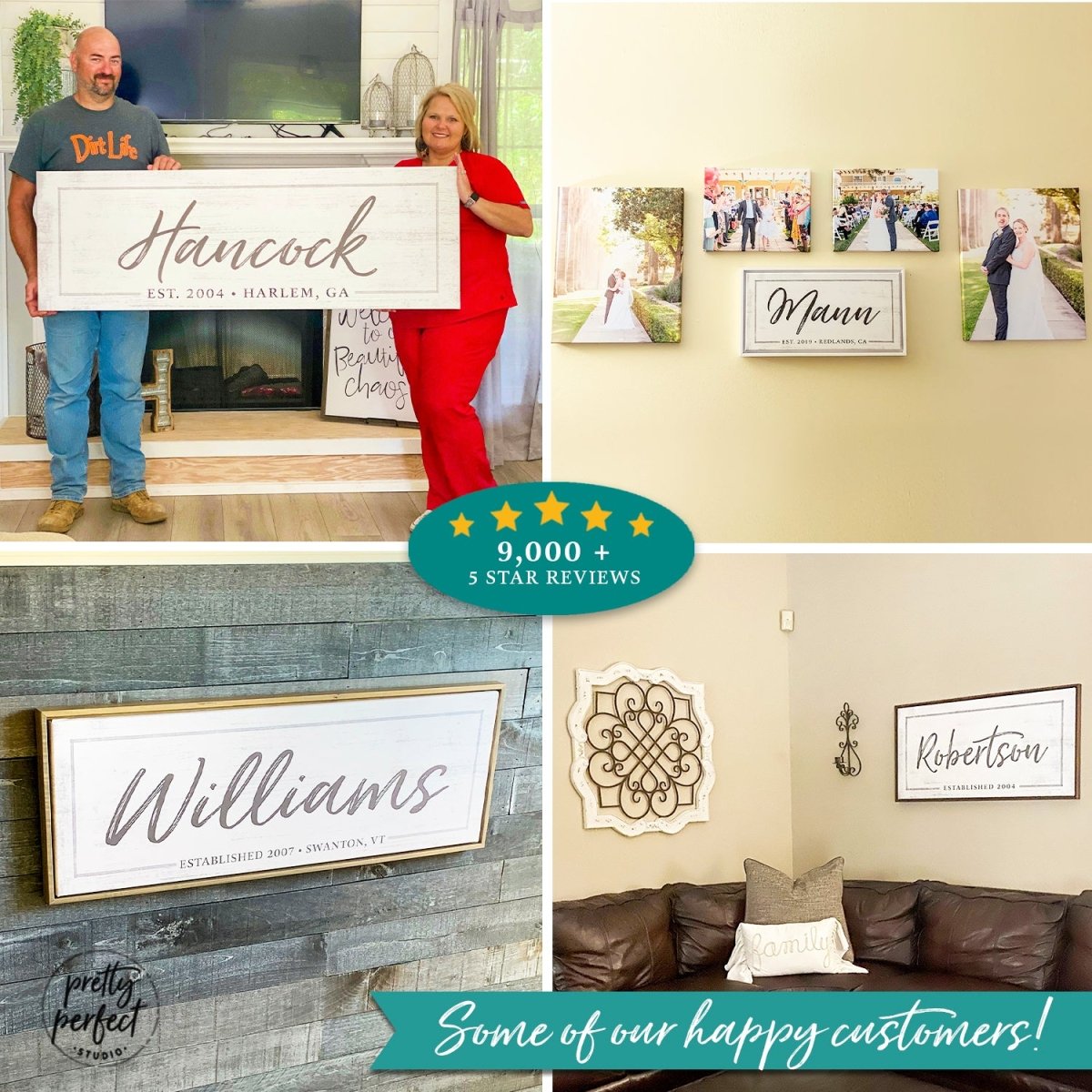 Customer product review for custom family established wall art by Pretty Perfect Studio