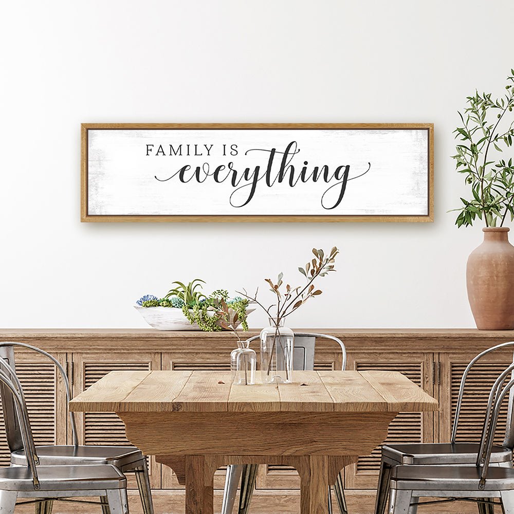 Family Is Everything Canvas Sign in Kitchen - Pretty Perfect Studio