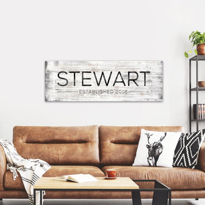 Family Last Name Established Sign Personalized Above Couch - Pretty Perfect Studio