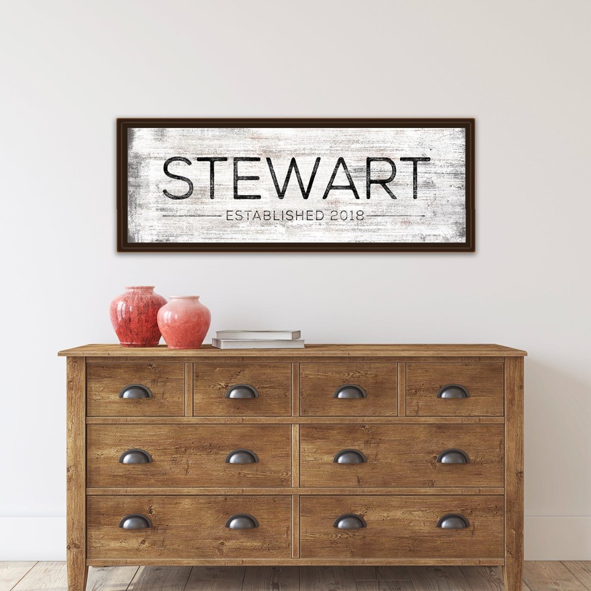 Family Last Name Established Sign Personalized Above Dresser - Pretty Perfect Studio