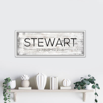 Family Last Name Established Sign Personalized Above Shelf - Pretty Perfect Studio