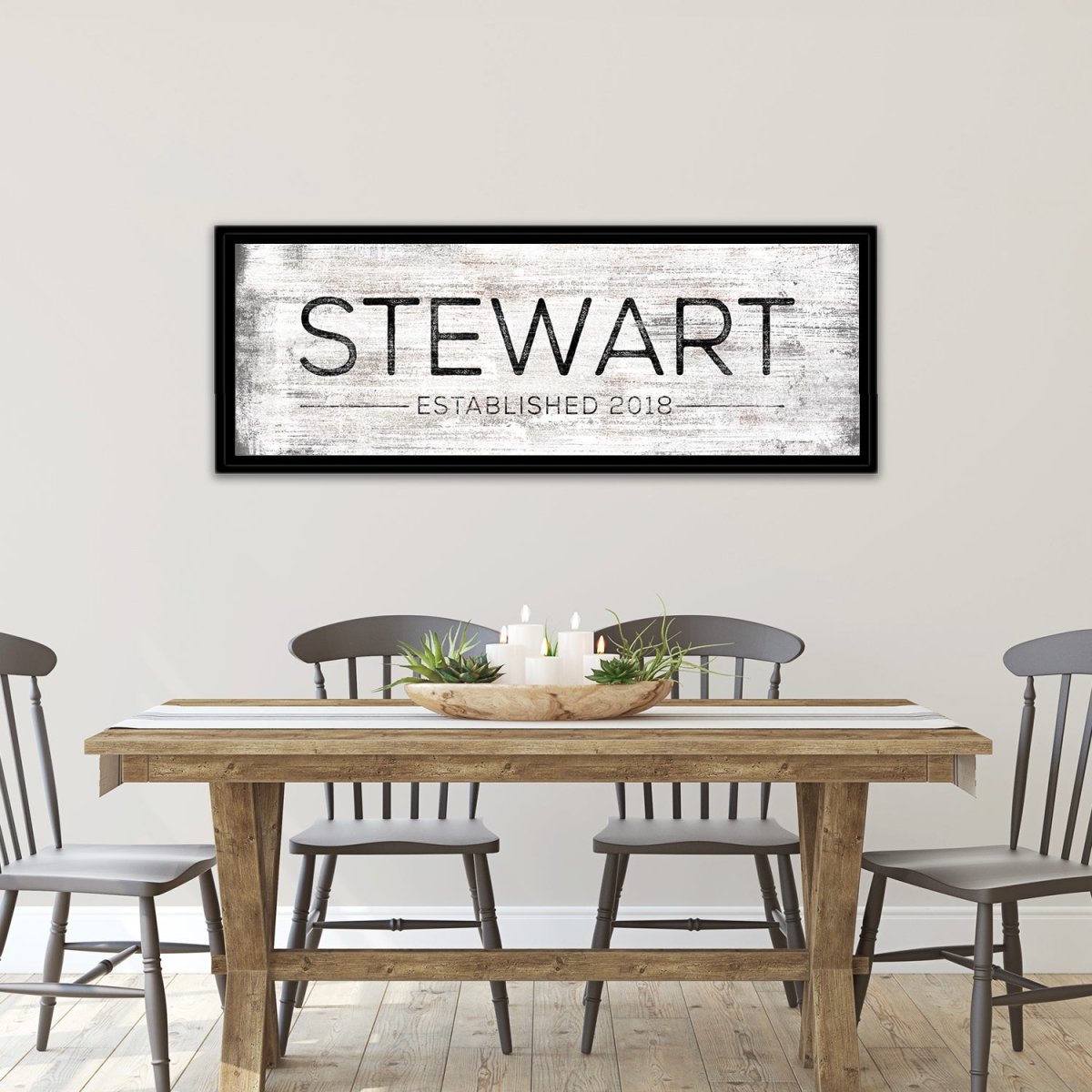 Family Last Name Established Sign Personalized Above Table - Pretty Perfect Studio