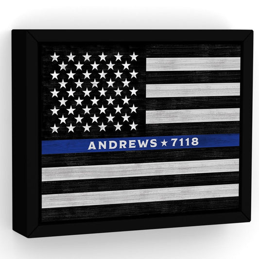 Flag Sign Personalized With Police Officer Name - Pretty Perfect Studio