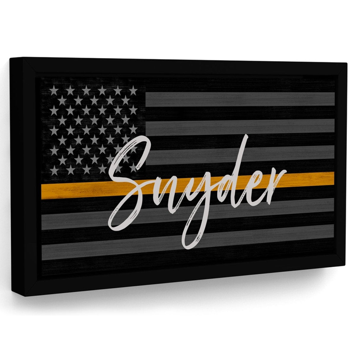 Flag Sign With Thin Gold Line For 911 Dispatchers & Tow Truck Drivers - Pretty Perfect Studio