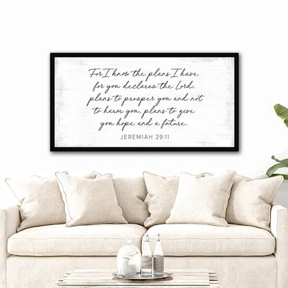 For I Know The Plans I Have For You Wall Decor Hanging on Wall Above Couch - Pretty Perfect Studio