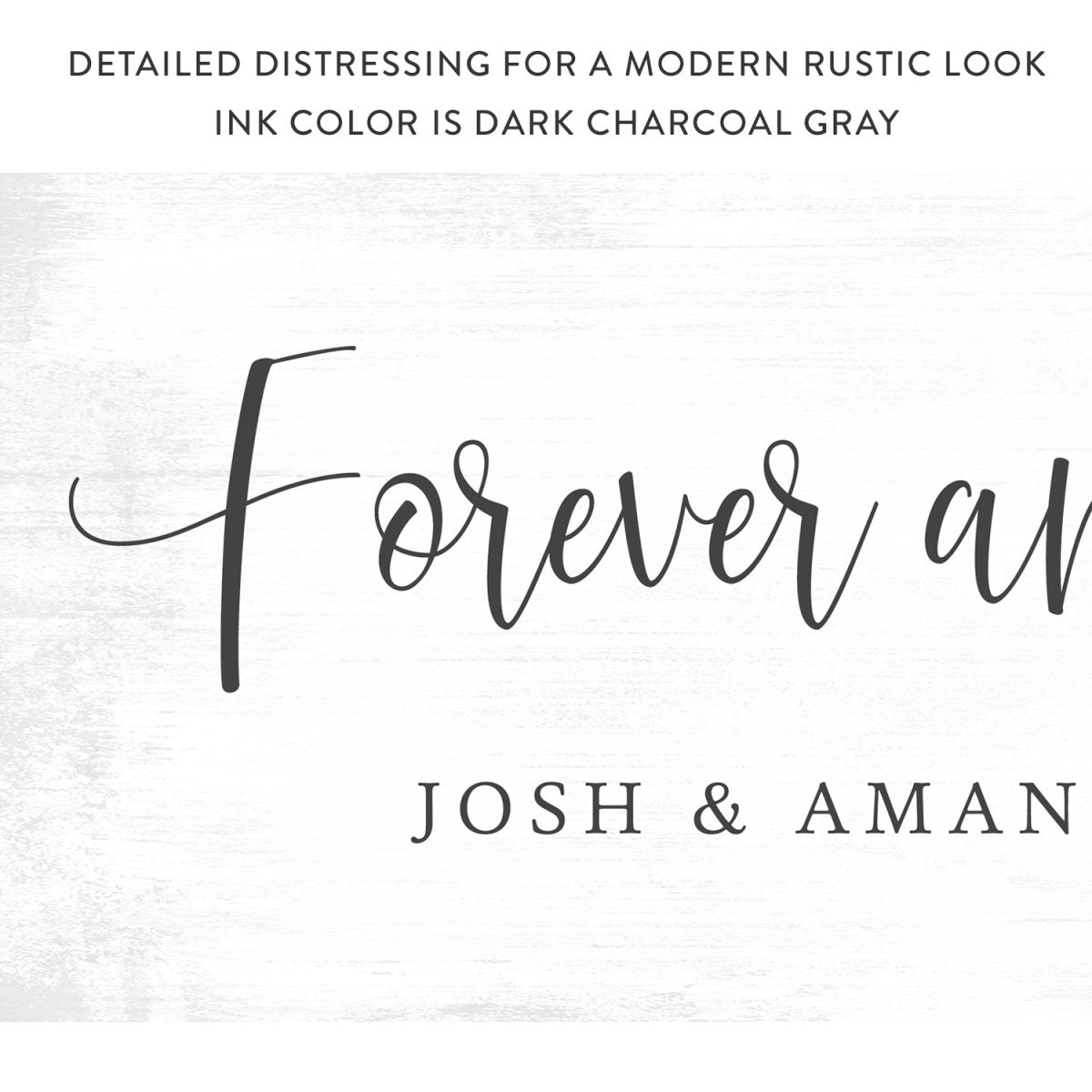 Forever And Ever Amen Personalized Canvas Wall Art Distressed With Modern Look - Pretty Perfect Studio