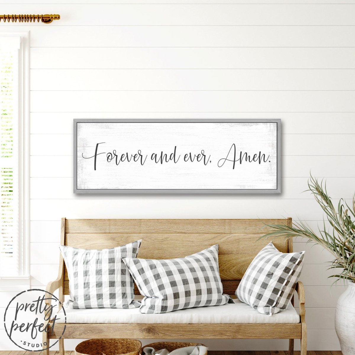 Forever and Ever buy Amen Framed Wood Sign, Above the Bed Custom Home Decor, Farmhouse Style Bedroom Wall Hanging, Wedding Gift, Anniversary