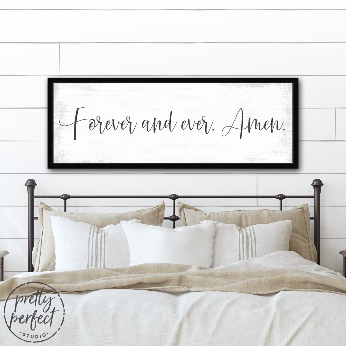 Forever and Ever Amen Sign Over Bed - Pretty Perfect Studio