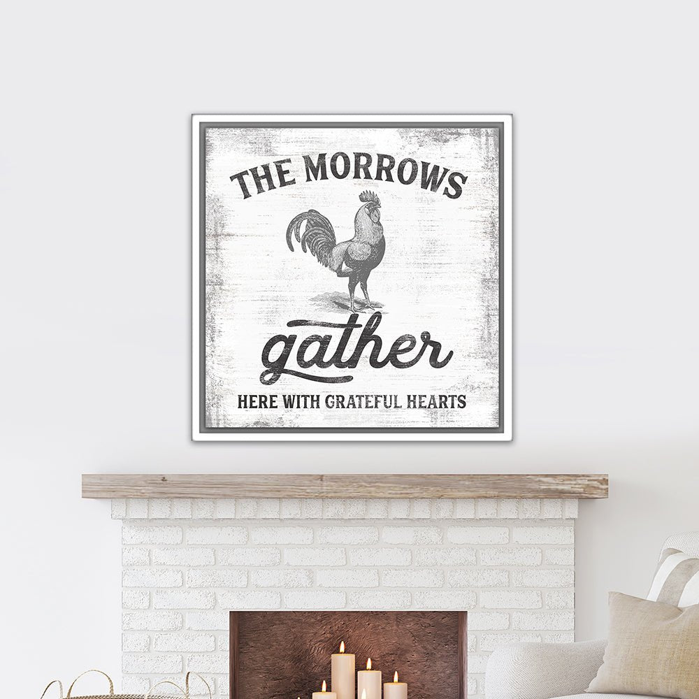 Gather Here With Grateful Hearts Custom Sign - Pretty Perfect Studio