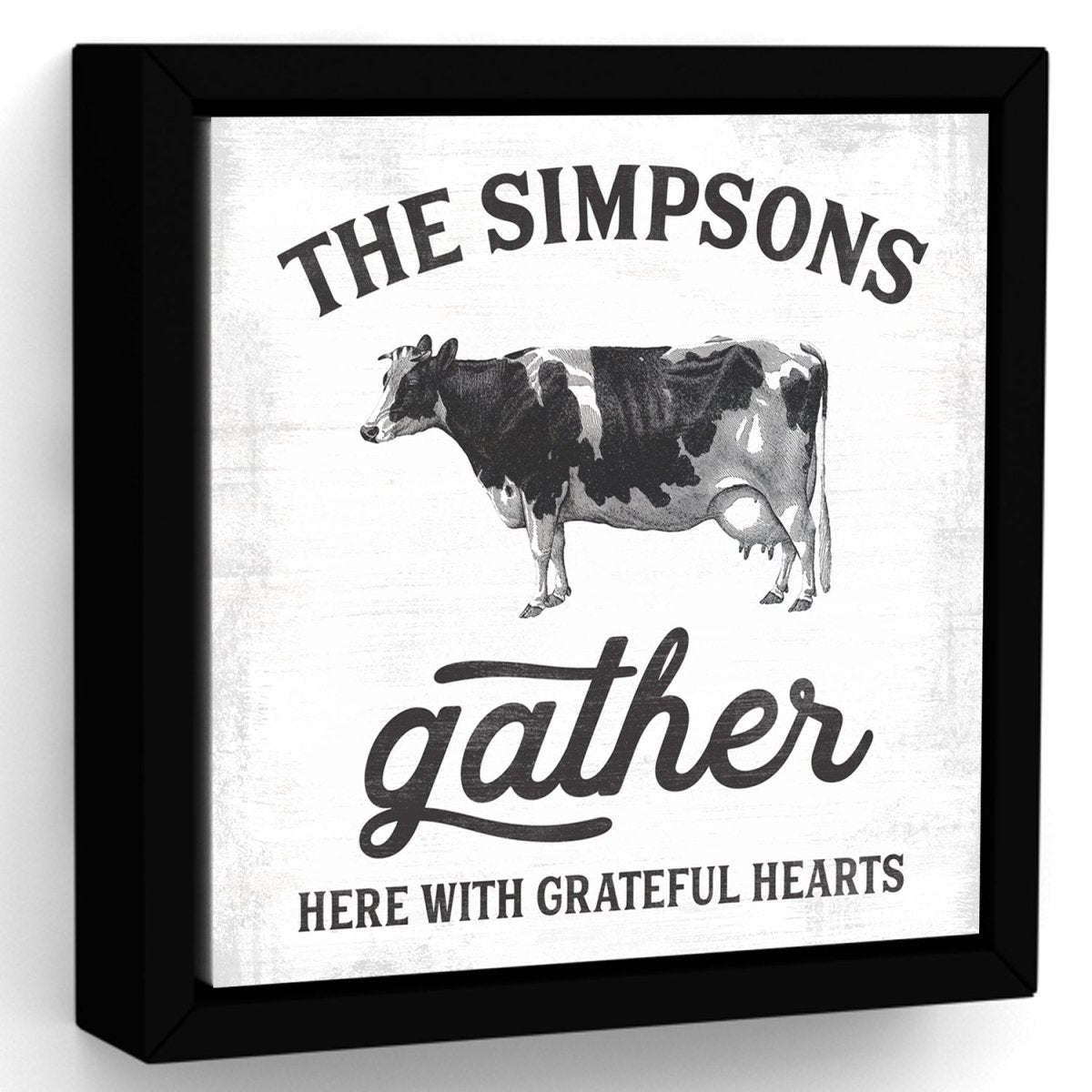 Gather Here With Grateful Hearts Family Name Sign - Pretty Perfect Studio