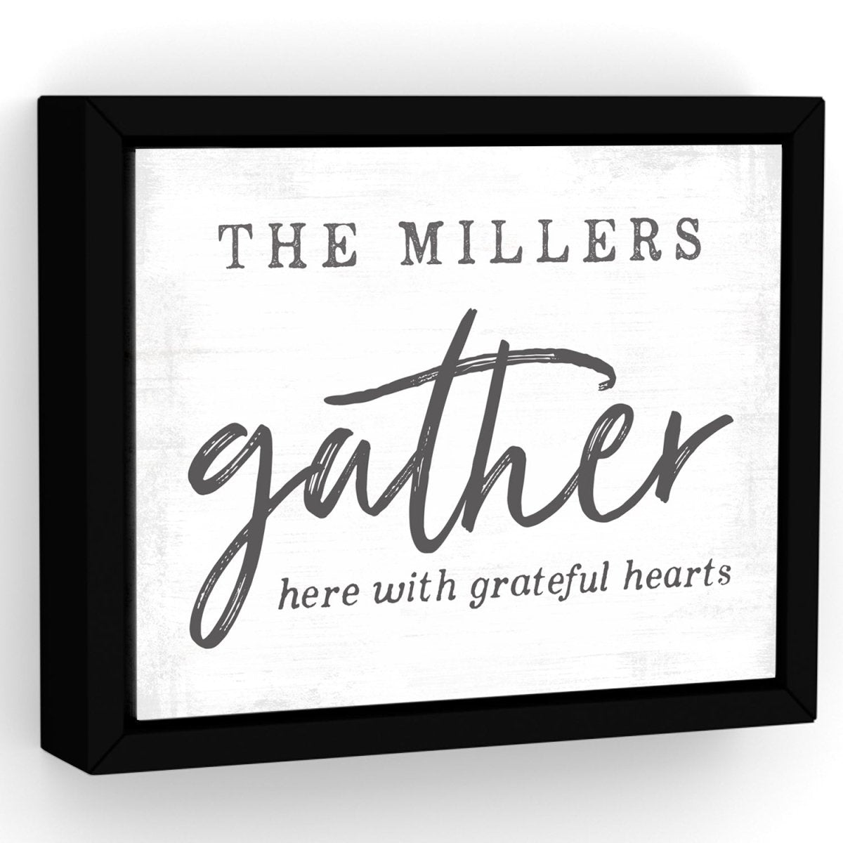 Gather Here With Grateful Hearts Personalized Last Name Sign - Pretty Perfect Studio