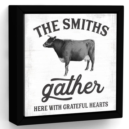 Gather Here With Grateful Hearts Sign With Personalization - Pretty Perfect Studio