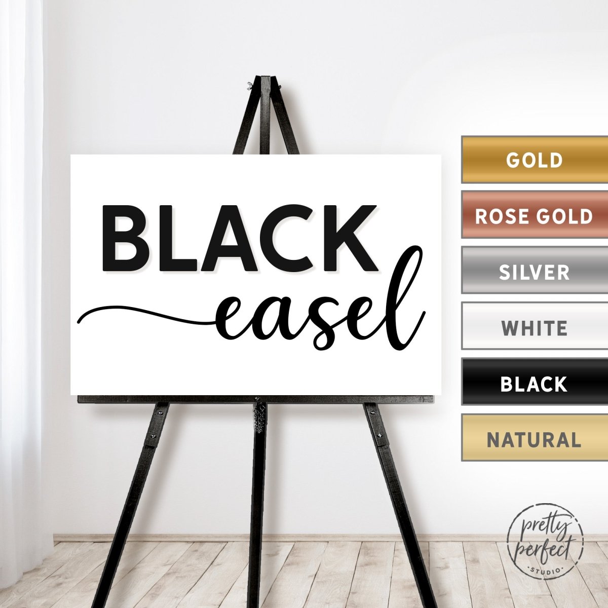 Display Black Easel Stand for Wedding Sign - Artist Black - Instant Easel