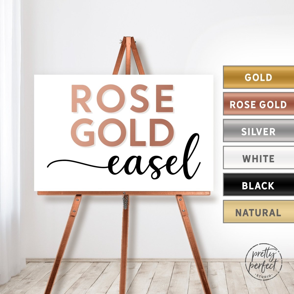 Gold Easel Stand for Wedding Sign, Lightweight Floor or Tabletop